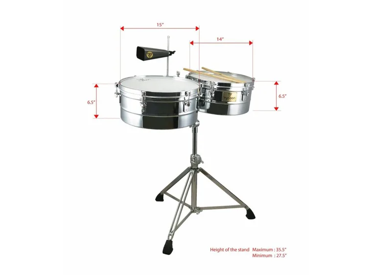 Tycoon 14" & 15" Chrome Timbales 