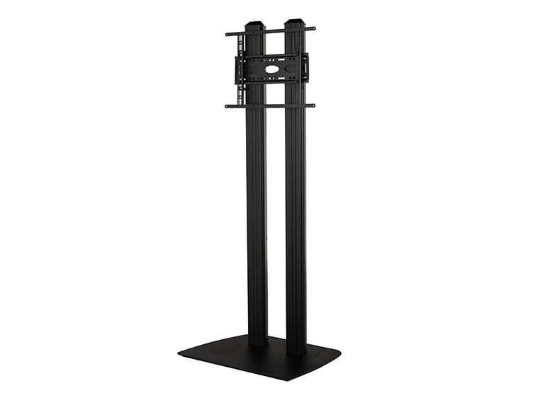 B-Tech BT8583/BB Large Flat Screen Twin Column Floor Stand, Black/Black 