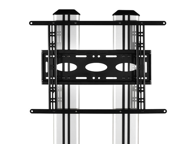 B-Tech BT8583/BB Large Flat Screen Twin Column Floor Stand, Black/Black