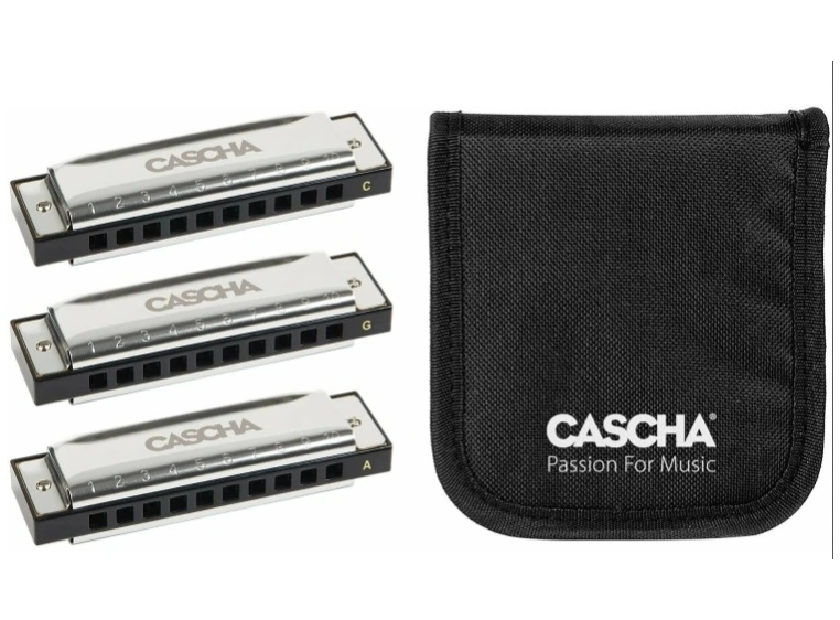 Cascha HH 2341 Munnspill Blues Sett Series 3-pack (C-G-A) w/soft case 