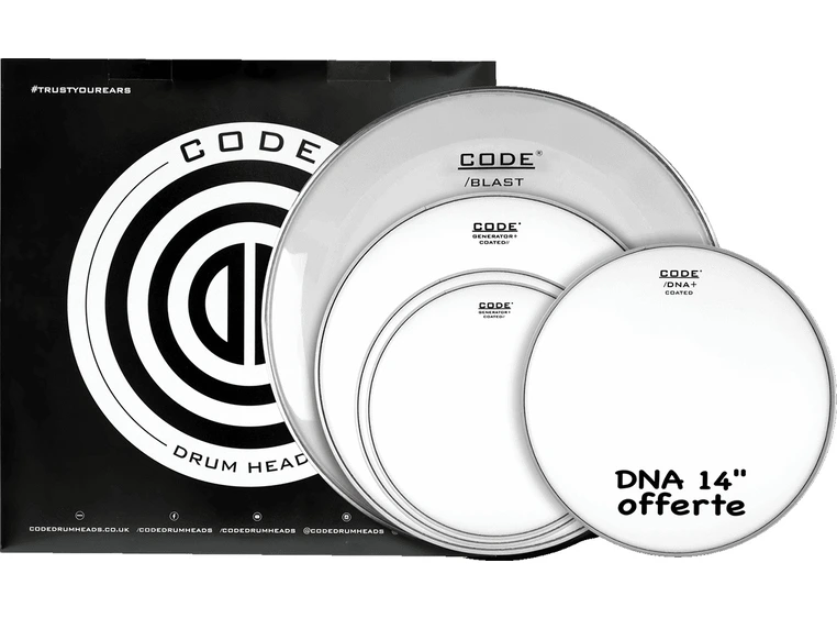 Code Drumheads FPGENCTDS Coated Standard 12/13/16/22 + CC 14" DNA Coated 