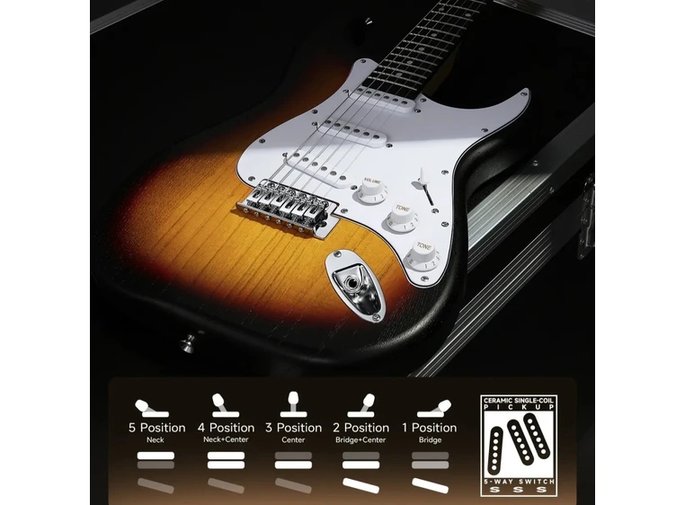 Donner DST-80 el-gitar pakke sunburst 