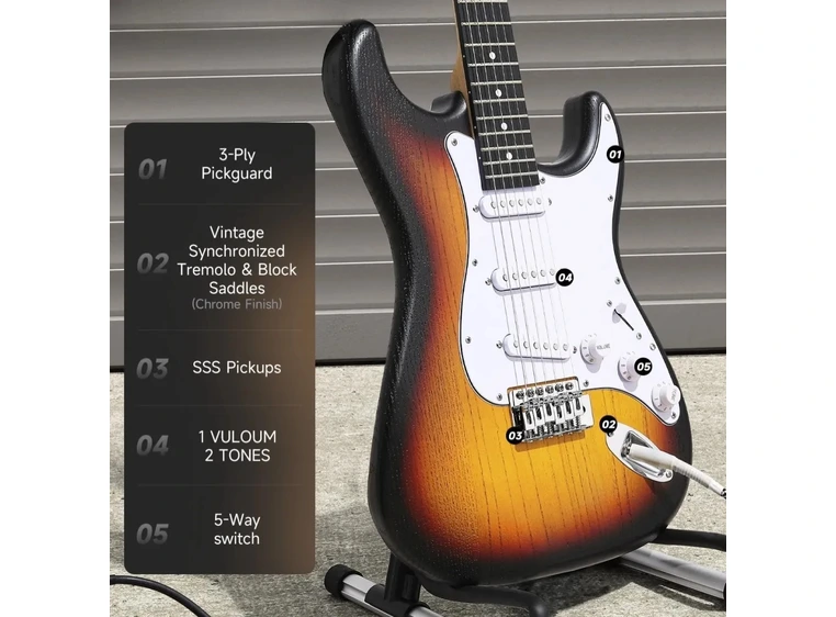 Donner DST-80 el-gitar pakke sunburst 