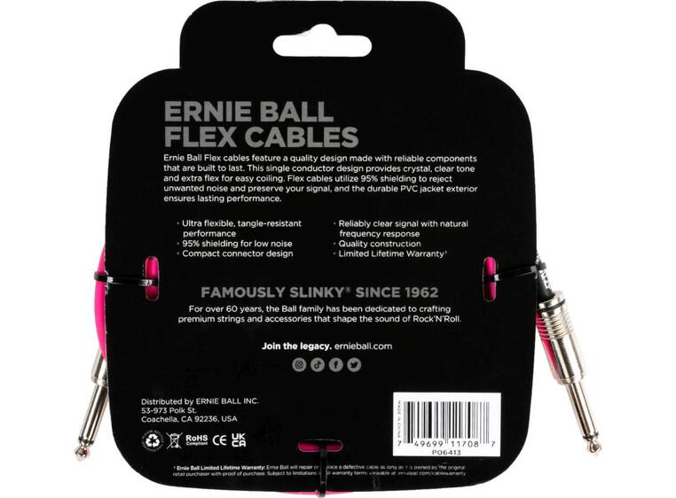 Ernie Ball 6413 Instrumentkabel 3m Rosa