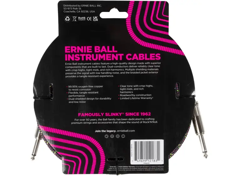 Ernie Ball 6430 Emerald Argyle 5.4m/18ft Instrumentkabel 