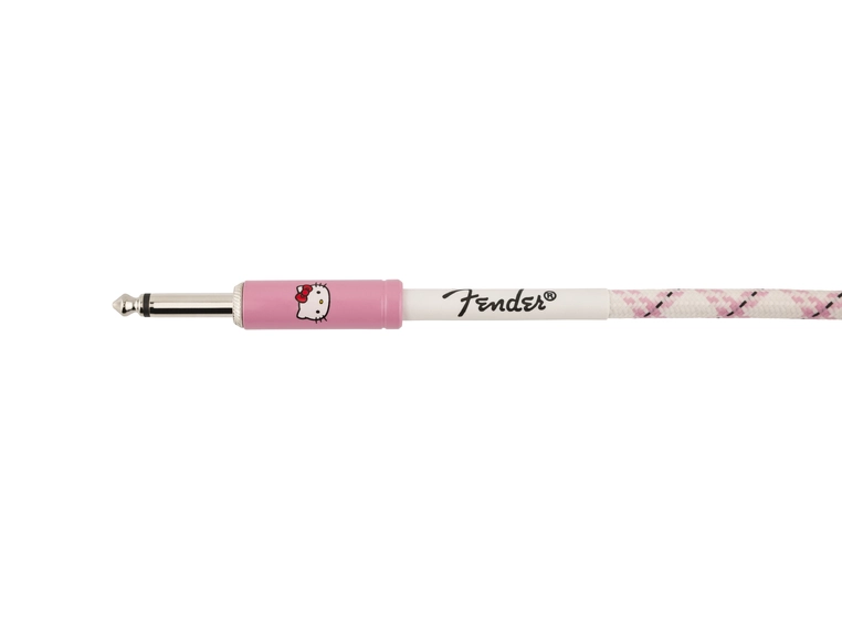 Fender x Hello Kitty Woven Cable, 10' White/Pink 