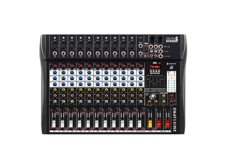 Italian Stage IS 2MIX12PRO Lydmikser 12 kanaler, med effekter og bluetooth 