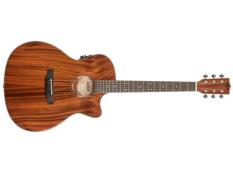 Kala KA-GTR-MTS-E Solid Mahogany Thinline Steel Guitar, med bag
