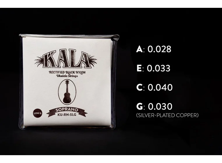 Kala Rectified Black Nylon KU-RN-SLG Ukulele String Set, Soprano, Low G 