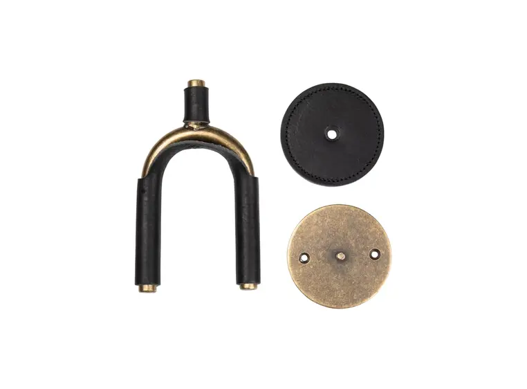 Levy's LVY-FGHNGR-BRBK Guitar Hanger Black Veg-Tan Leather Yoke Wraps 