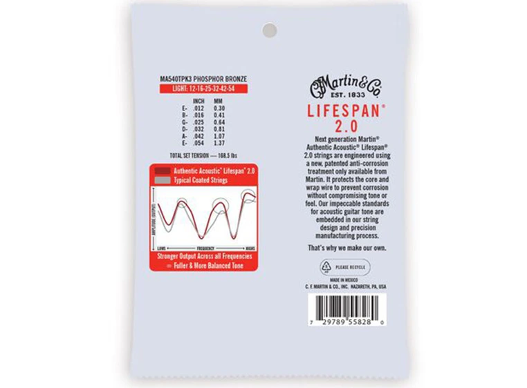 Martin Lifespan MA540T Light 3-pakning (012-054) 