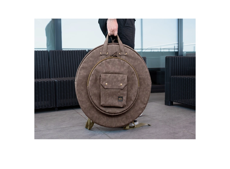 Meinl MVHC22DB Vintage Hyde Cymbal bag 22" w/BP straps, Dark Brown 