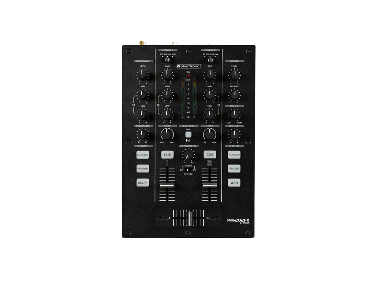 Omnitronic PM-202FX 2-kanals DJ Mixer Med Filter, FX og Bluetooth 