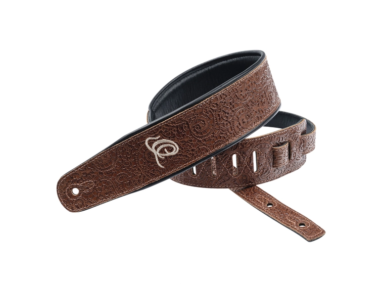 Ortega OSBY-6 Guitar Leather strap 70mm 2-layer, Byzantine Brown 