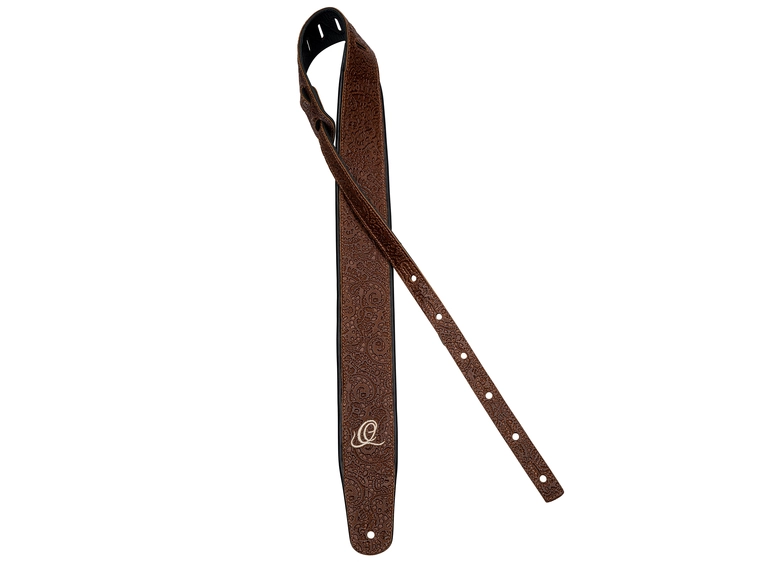 Ortega OSBY-6 Guitar Leather strap 70mm 2-layer, Byzantine Brown 