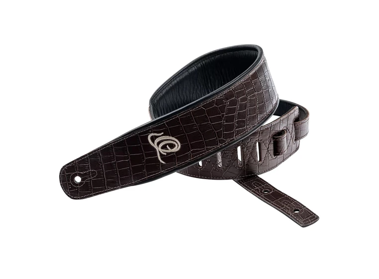 Ortega OSCU-3 Guitar Leather strap 70mm 3-layer - Dark Brown Lizzy 