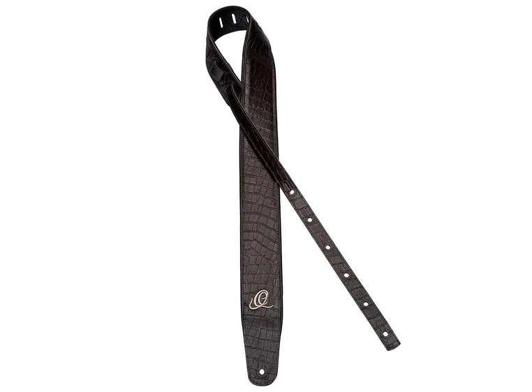 Ortega OSCU-3 Guitar Leather strap 70mm 3-layer - Dark Brown Lizzy 