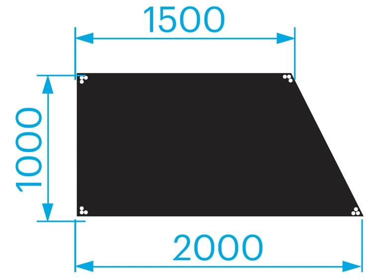 PROLYTE SM-D StageDex Basic scenepodie Trapes, 1,5x1x1,5M, Ubehandlet, Høyre 