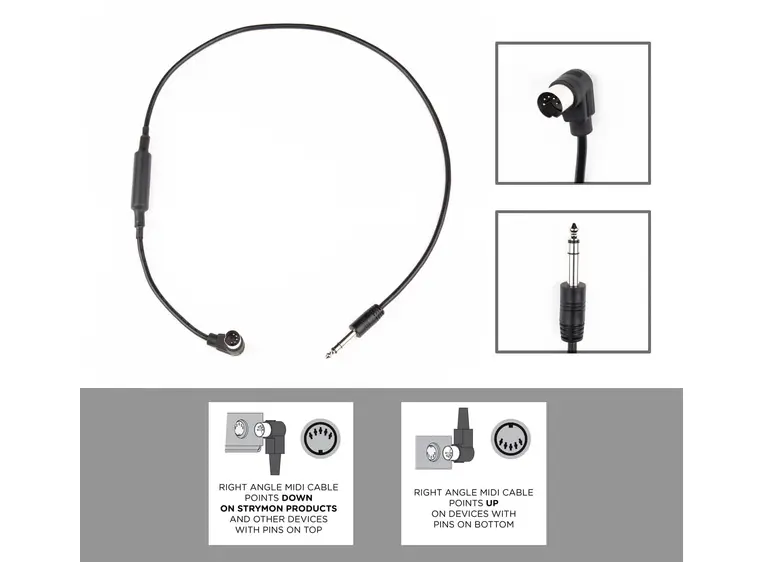 Strymon MIDI-EXP Cable Right Angle MIDI - Straight 1/4" TRS 