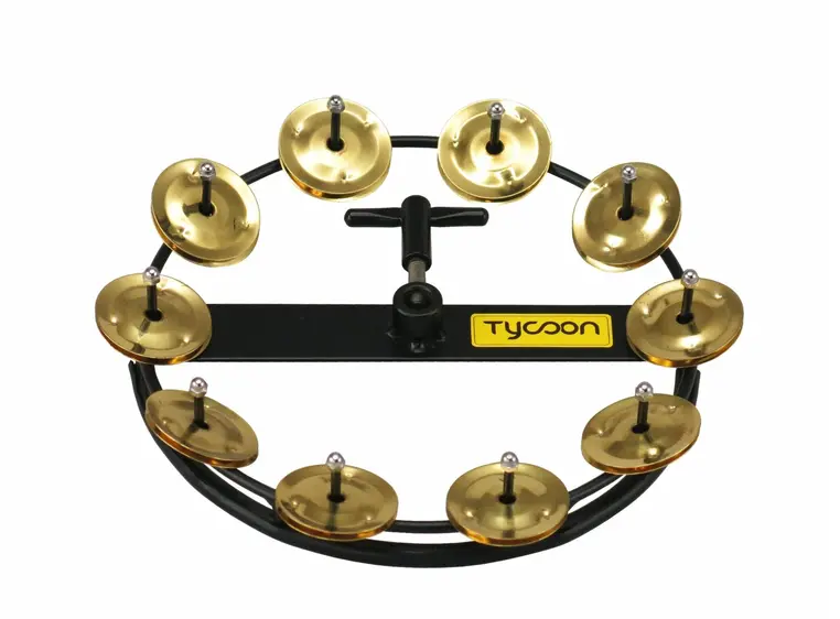 Tycoon Large Hi-Hat Tambourine - 10 Pair Brass Jingles 