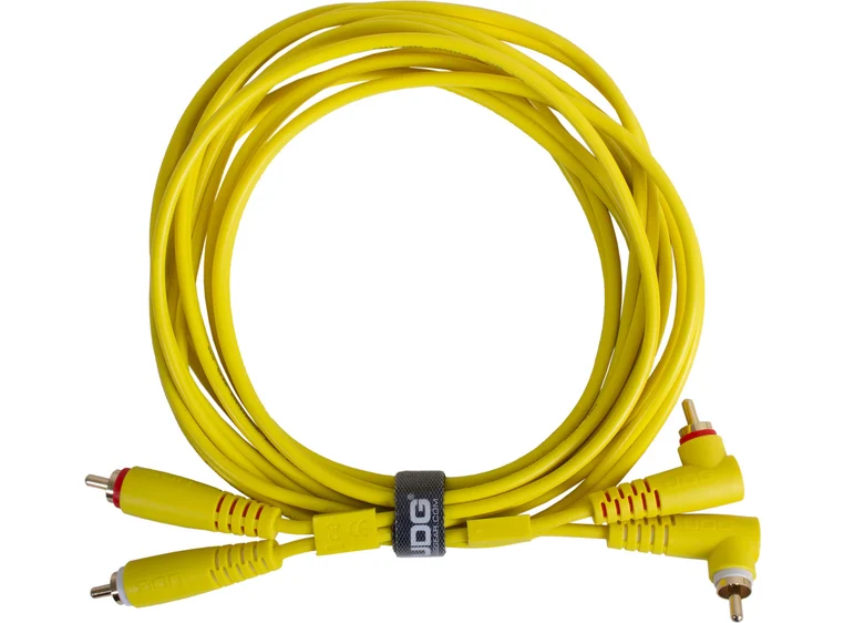 UDG Gear Lydkabel 2x RCA - 2x Vinkel RCA Yellow 3m 