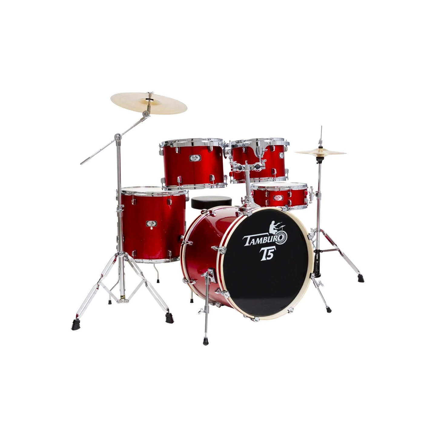 Tb T5m22brdsk T5 Trommesett 12t 13t 16ft 22bd Bright Red Sparkle