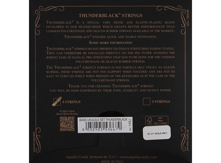 Aquila 170U Thunder Black UK Bass 4str (66cm) 