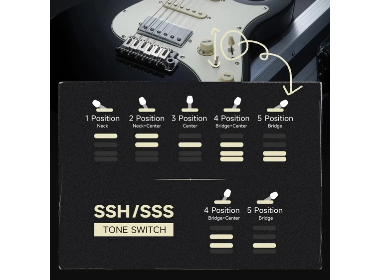 Donner DST-550 el-gitar black 
