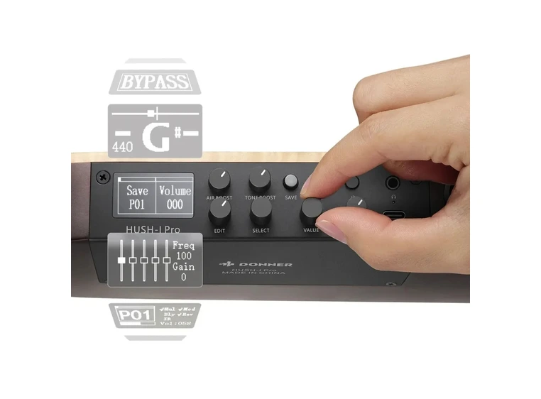 Donner HUSH-I PRO silent gitar sunburst 