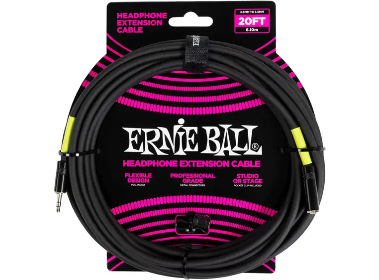 Ernie Ball 6425 Headphone Ext. Cable 6m, 3.5 mm hunn - 3.5 mm hann 
