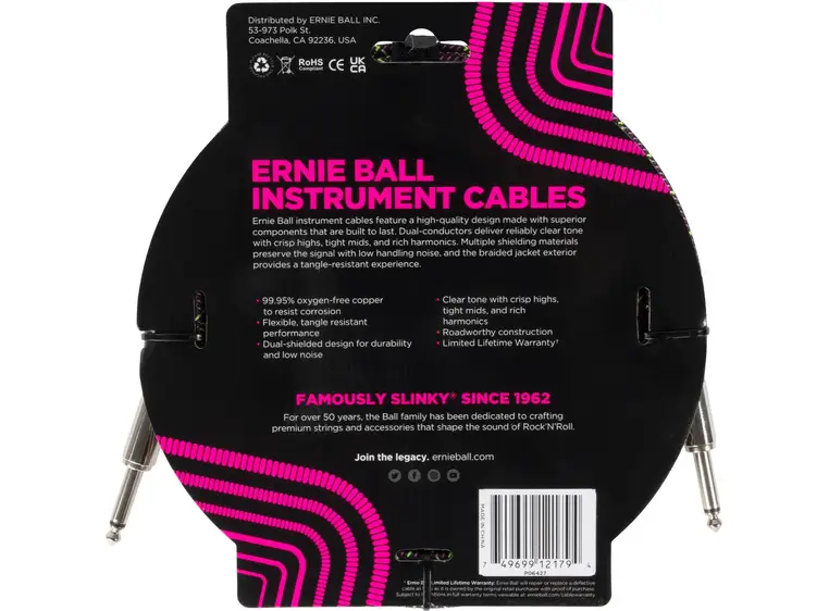 Ernie Ball 6427 Purple Python 3m/10ft Instrumentkabel 