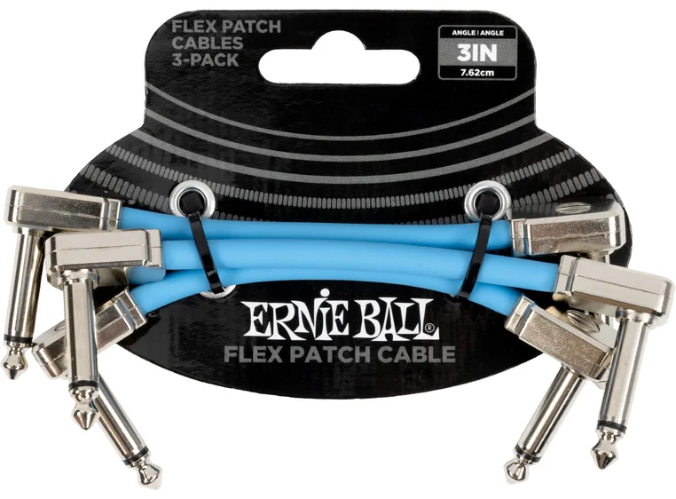 Ernie Ball EB-6459 Flex Patchkabel Blue 7,5cm 3-Pack 
