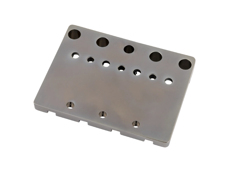 Fender HiMass String-Through 4 Bass Bridge Assembly, Brass Saddles, Black C. 