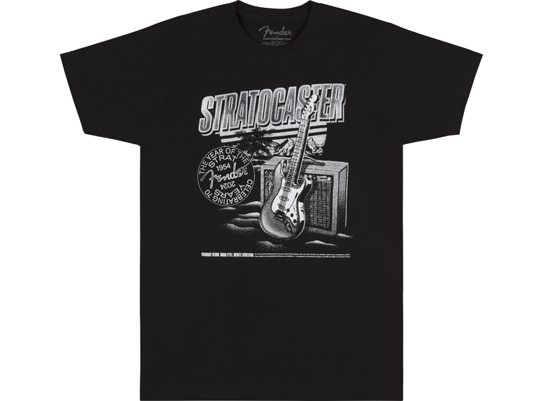 Fender Stratocaster 70th Anniversary Tee Black, L 