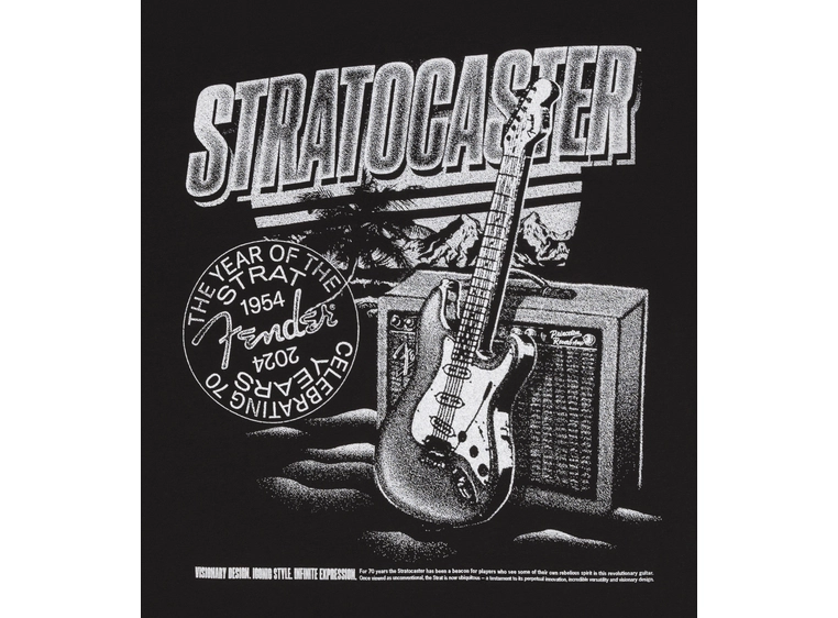 Fender Stratocaster 70th Anniversary Tee Black, L 