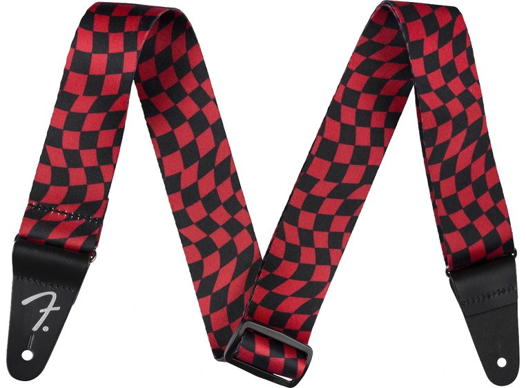 Fender Wavy Checkerboard Reim, Red Polyester 