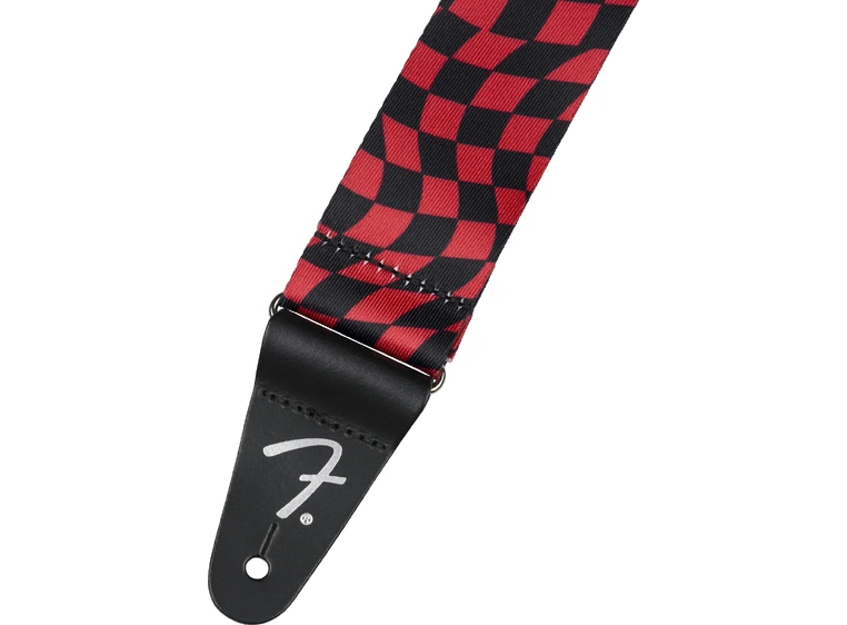 Fender Wavy Checkerboard Reim, Red Polyester 