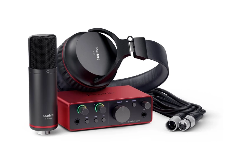 Focusrite Scarlett Solo STUDIO Gen4 Inkl. mikrofon og hodetelefon 