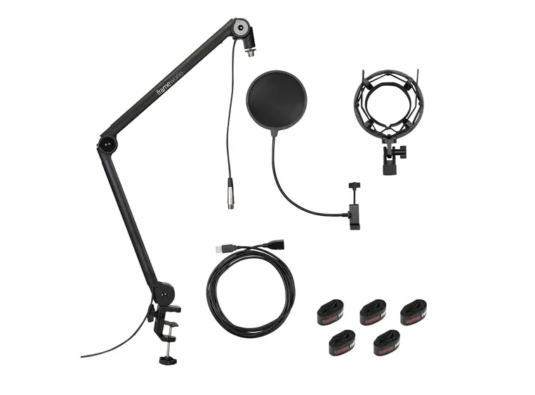 Gator Frameworks GFW-BROADCASTKIT1 All-in-One Accessory Kit til Podcasts, 