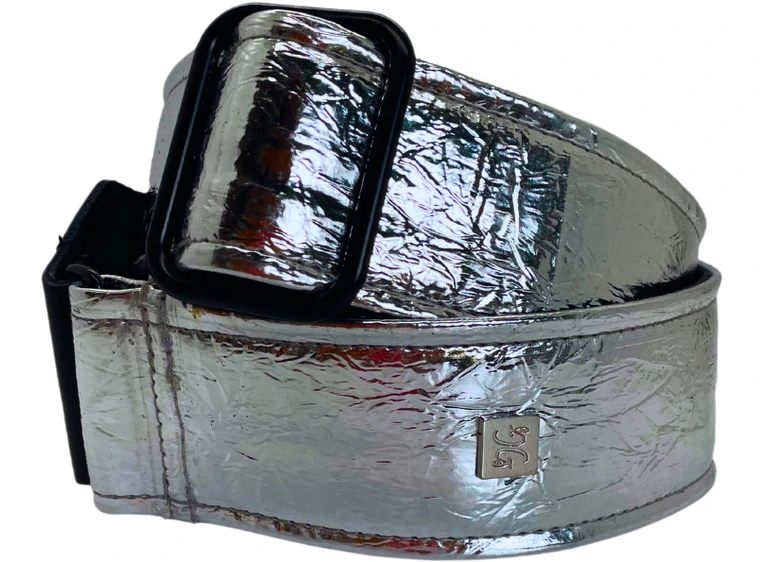 Get'm Get'm Distressed Vernice Silver 2” Gitarreim 
