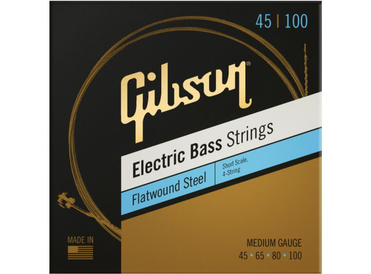 Gibson S&A Short Scale Flatwound EB Strings Light
