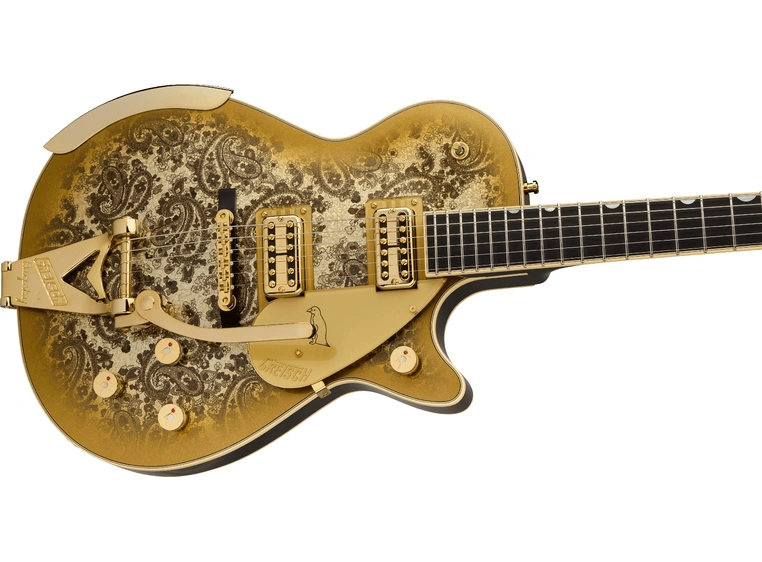 Gretsch G6134TG Ltd. Ed. Paisley Penguin String-Thru Bigsby, EB, Gold Paisley 