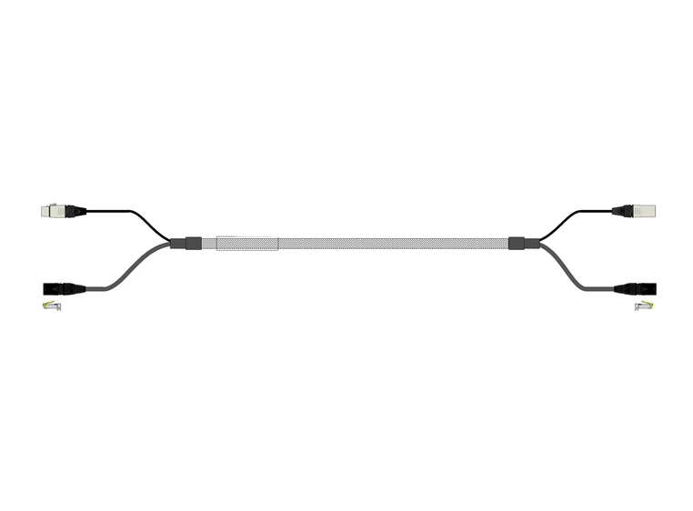 Klotz Hybrid analog/Cat7 XLR F/M - etherCON, 0,6m 