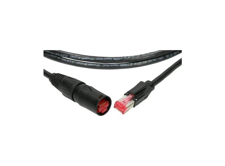 Klotz RAMCAT5E SF/UTP EtherCON NE8MC/RJ45 PUR Patch Blk 0,5m 