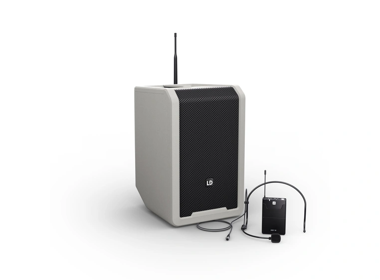 LD Systems ANNY 8 BPH B5 Kompakt-PA Urban Grey, med bøylemikrofon 