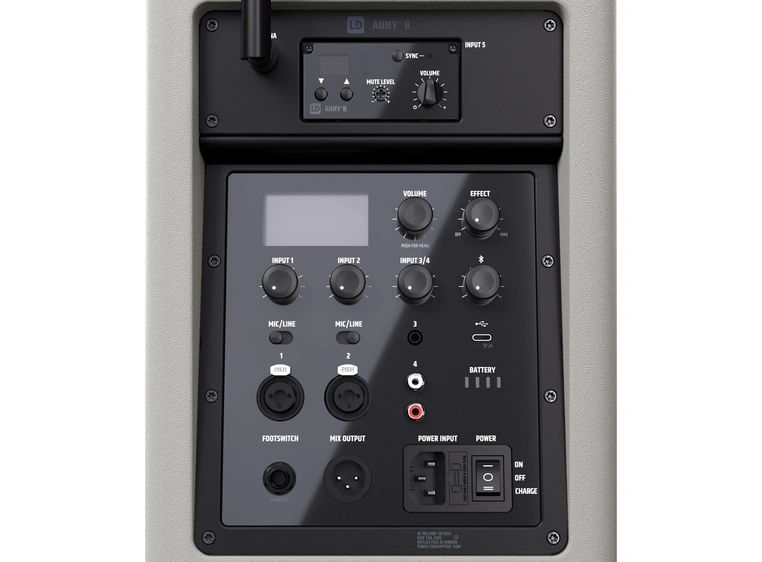 LD Systems ANNY 8 BPH B5 Kompakt-PA Urban Grey, med bøylemikrofon 