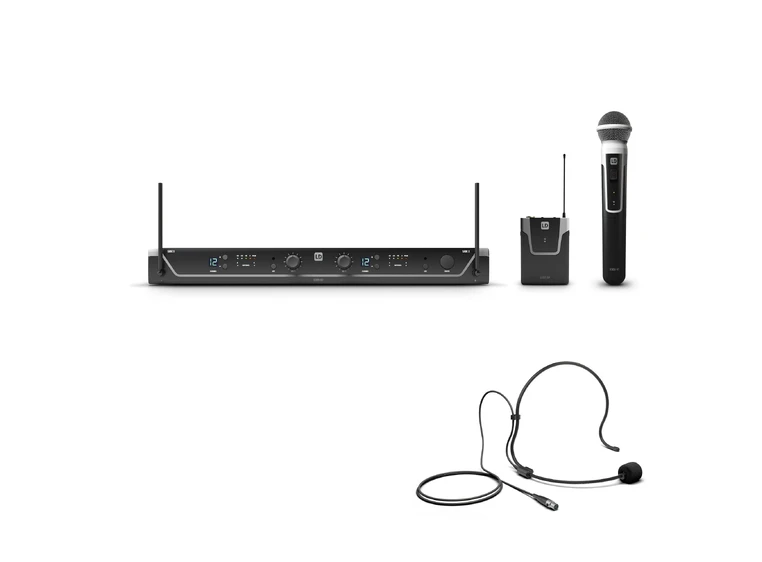 LD Systems U305 HBH 2 Dual HH+headset Wireless Microphone System 584 - 608 MHz 