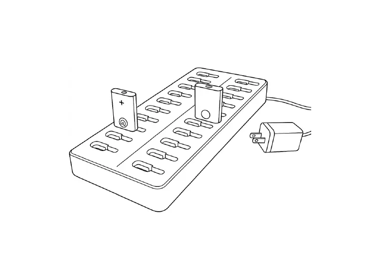 MOERLAB Powerdock20 Ladestasjon Lader 20 x AHA02/AHA02L, USB-C 