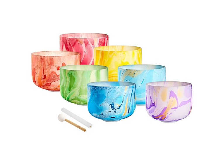 Meinl Sonic Energy MCSBSETCHA Marble Crystal Singing Bowl Chakra Set 