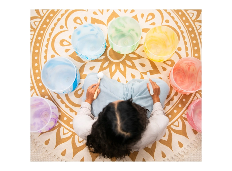 Meinl Sonic Energy MCSBSETCHA Marble Crystal Singing Bowl Chakra Set 